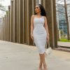Uptown Logan (White Scrunch Dress) | Dresses